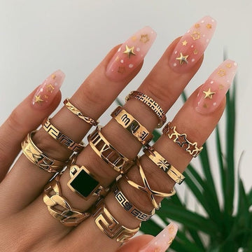 Bohemia Simple Design Geometric Finger Ring Sets For Women Snake Eye Stone Knuckle Rings Girls Fashion Jewelry daiiibabyyy